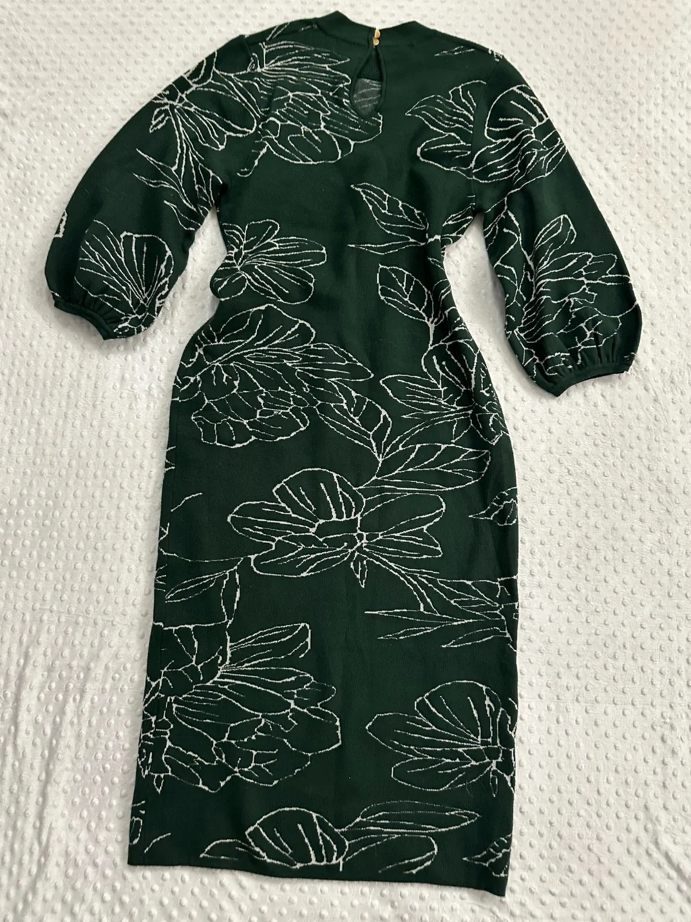 Apricot Dark Green Floral Sweater Dress (XL) - Picture 3 of 10
